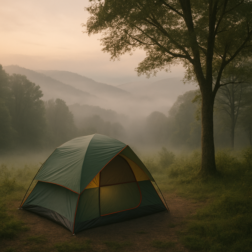 Smoky Mountains Free Site with Foggy Background