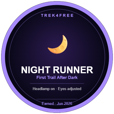 Trek4Free Night Runner challenge badge