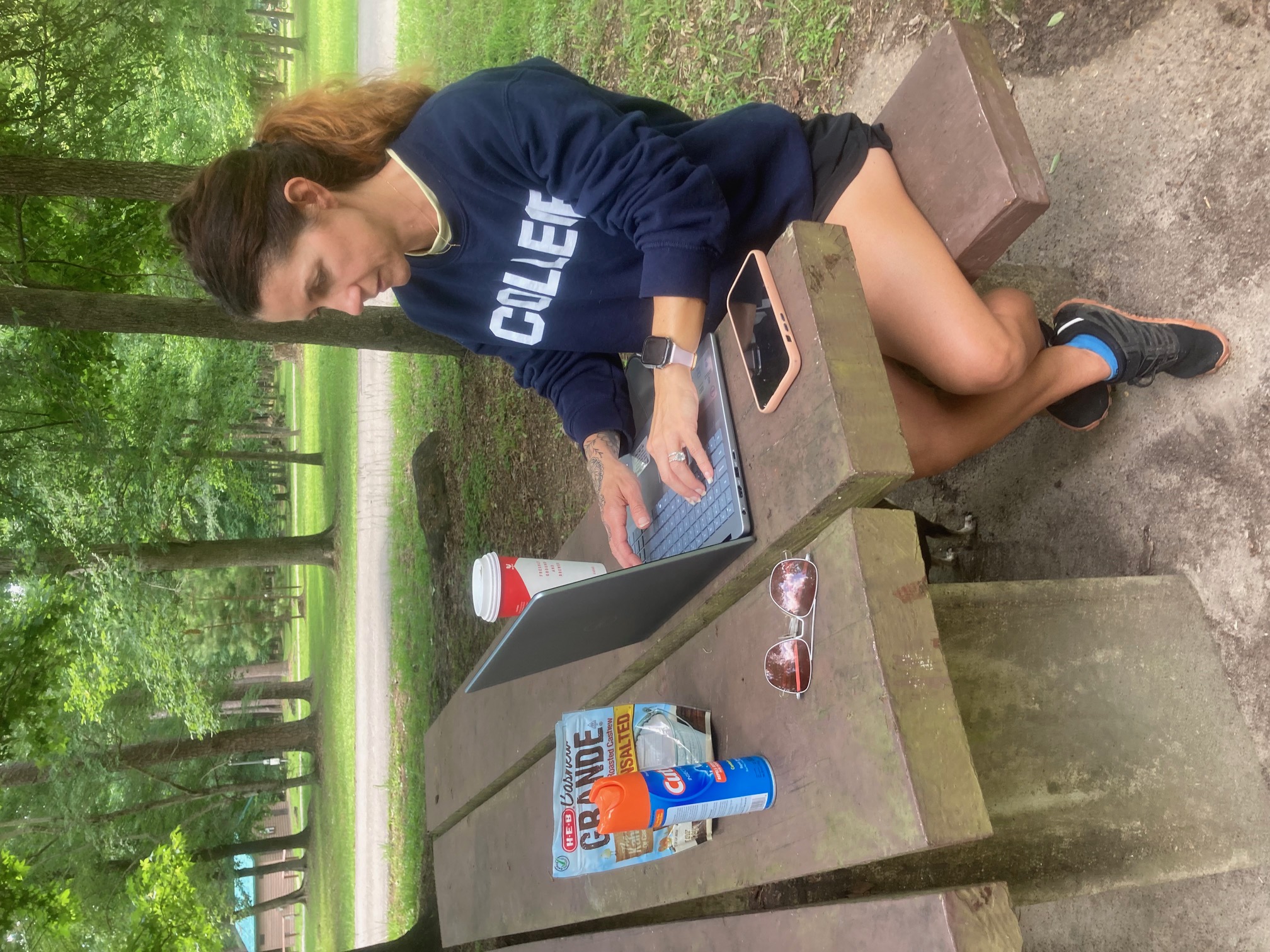 Remote work from outdoors van life setup